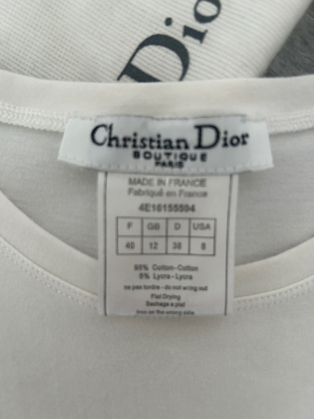 Dior White Sleeveless Tank. I Love Dior in rhinestones - Picture 4 of 4